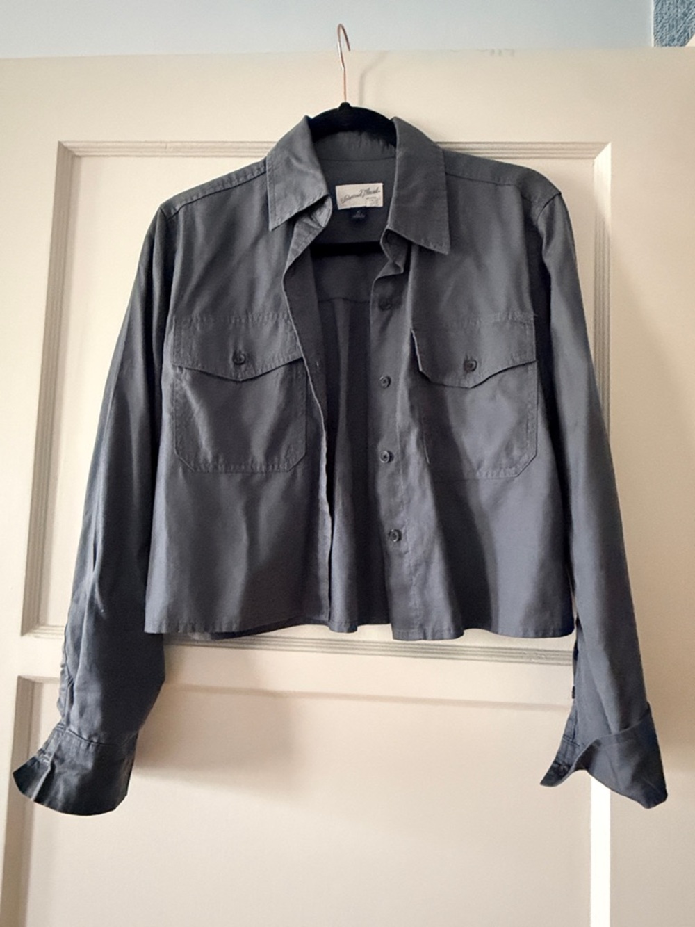 Universal Thread Dark Gray Lightweight Cropped Utility Jacket